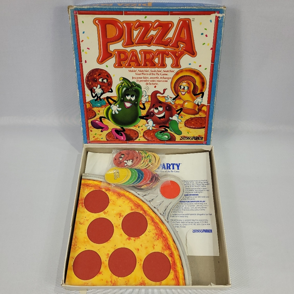 Pizza Party 1987 Vintage 100% Complete Board Game by Parker Brothers